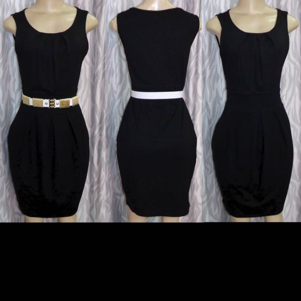 Vestido Com Pregas Preto