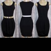 Vestido Com Pregas Preto