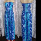 Vestido Longo Estampado Azul